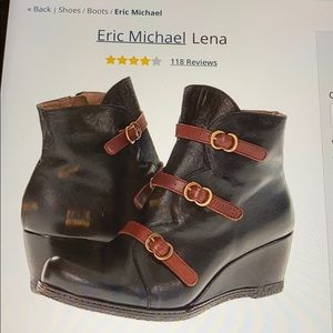 Eric Michael Lena black and brown booties.